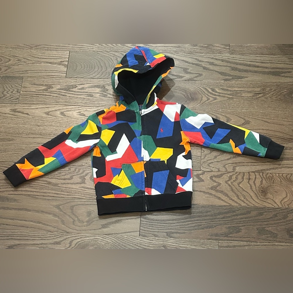 Polo Ralph Lauren Boys Abstract Full Zip Hoodie Size 5